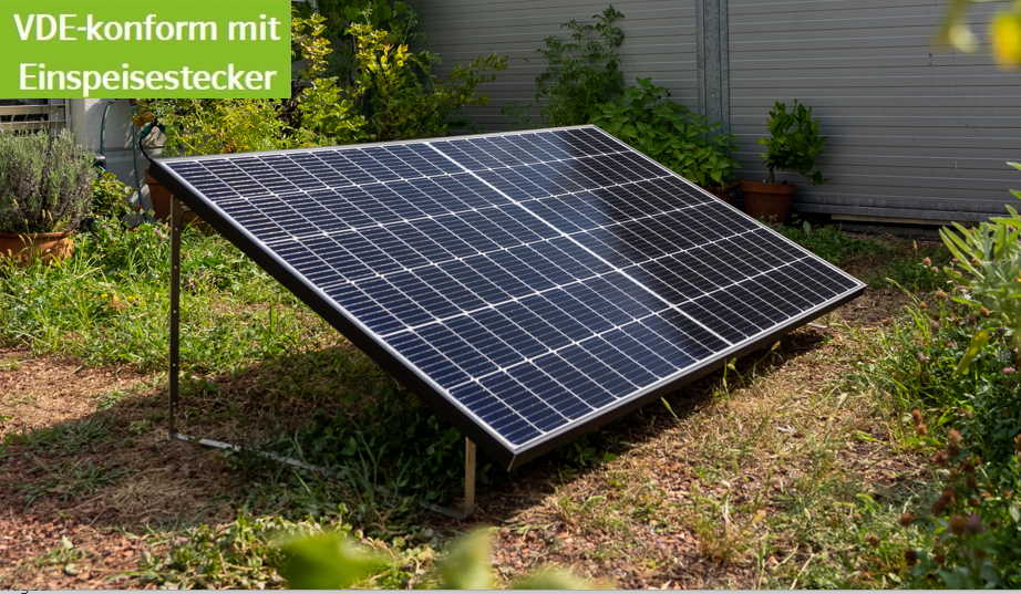 EET LightMate G - Solarmodul mit Aufsteller, Balkonhaken oder Wandschienen