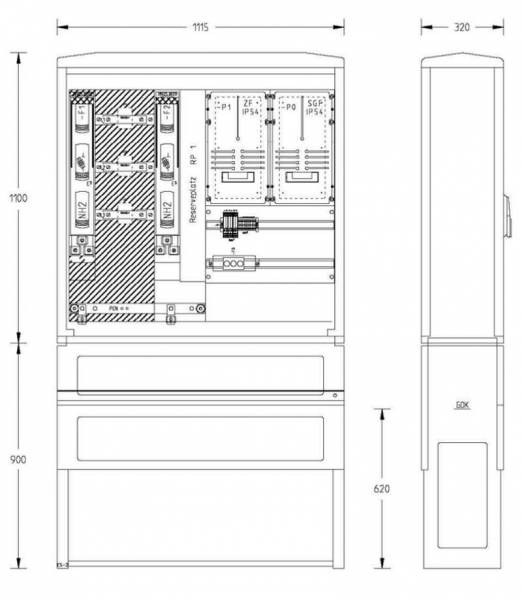 UESA ZAS Bezug 1 Zähler bis 250 A