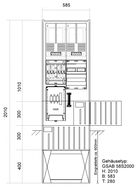 GSAB ZAS Bezug 2 Zähler bis jeweils 50 A